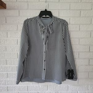 Striped Zara shirt with bow